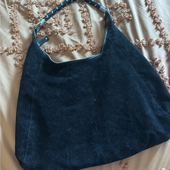 Black Suede Women's Bag - Picture 5 of 6